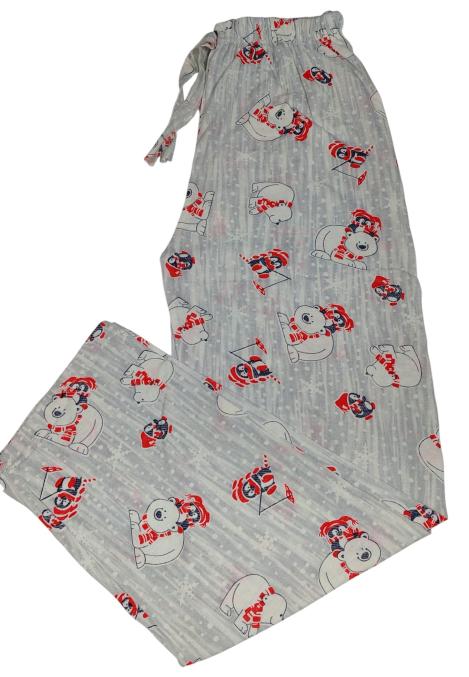 Pantaloni pijama dama Craciun,Culoare Gri,Engros